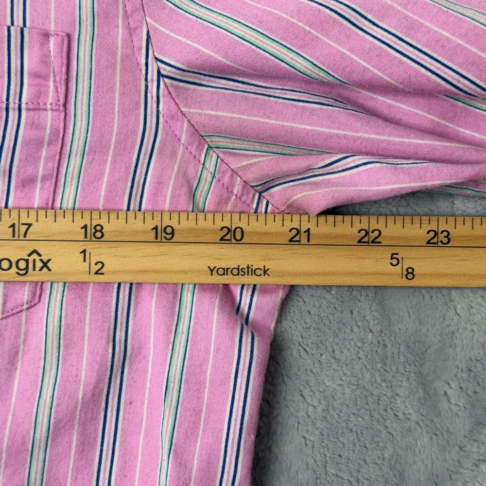 Lauren Ralph Lauren PJ Set Womens L Pink Stripe Cotton Monogram Preppy Classic - Picture 8 of 13